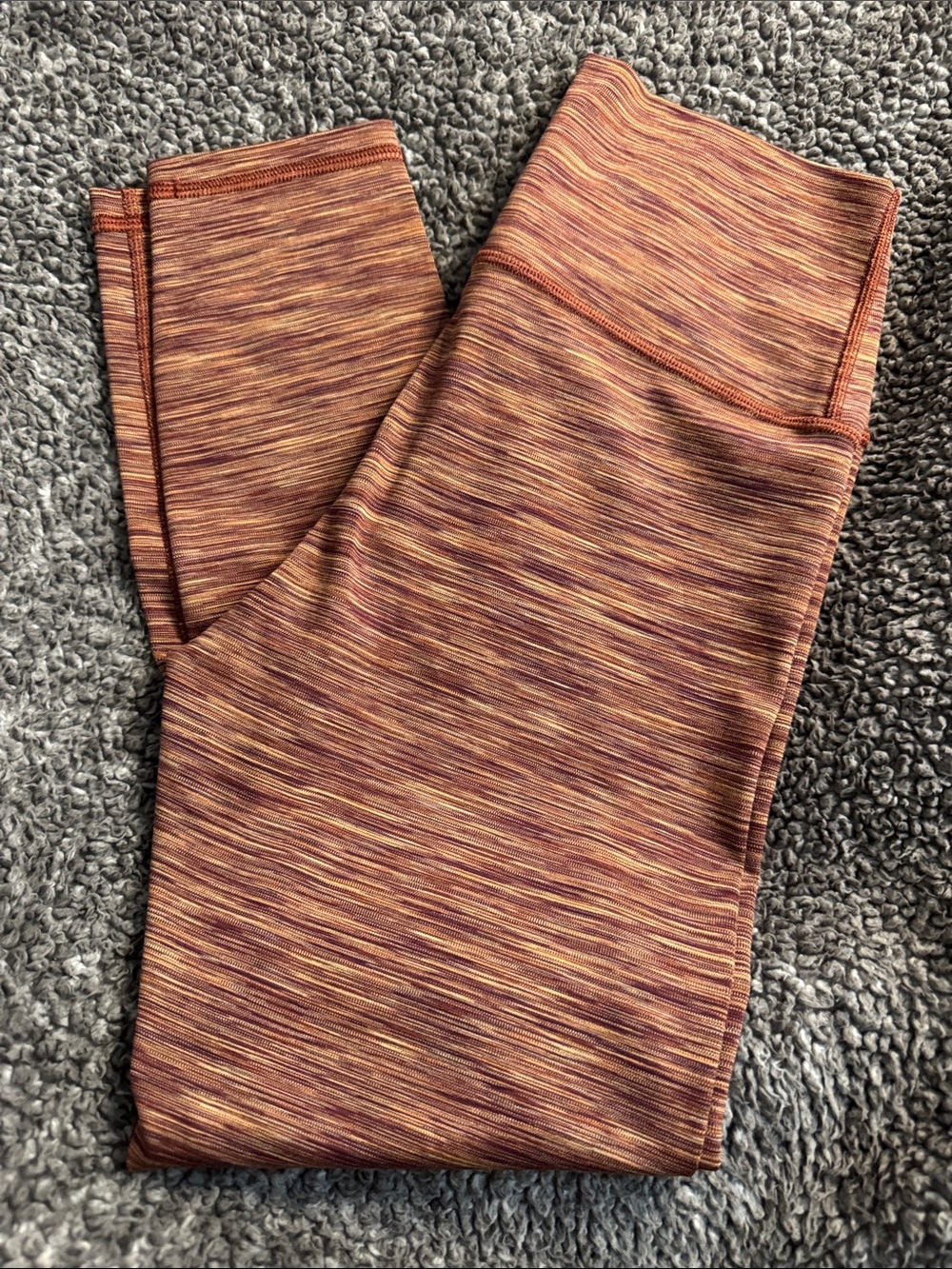 Athleta Marled Rust & Gold Active Leggings 7/8 Length